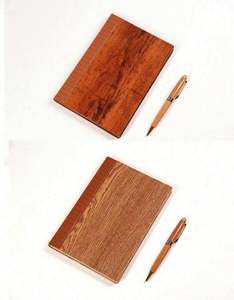 2025 personalizado promocional de madera de roble A5 Eco diario diarios cuaderno de cuero juego de regalo de negocios con bolígrafo - Product Image 5