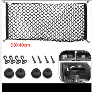 Car Trunk <b>Storage</b> Net 100x50cm Double Layer Mesh Organizer With Hooks Screws Buttons For Rear <b>Seat</b> Luggage - Product Image 3
