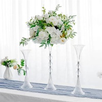 Vase à fleurs transparent en acrylique LUYI, centre de table, support à fleurs pour mariage, accessoires de décoration de table pour événements et fêtes