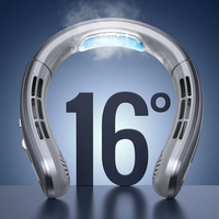 Ventilateur de cou USB pliable moderne et portable amélioré avec batterie 4000 mAh, faible bruit, affichage en anglais - Usage domestique