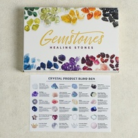 HZ Wholesale Boîte mystère asymétrique Cœur de lune pour enfants, ensemble de Noël de 24 boîtes d'échantillons de gravier poli en cristal naturel gravé