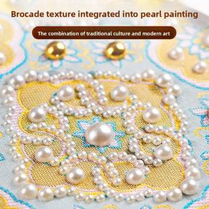 Kit de Matériaux DIY pour Peinture Florale Carrée en Brocart de Perles Fangsong Song - Patrimoine Culturel Immatériel Fait Main Double Neuvembre - Product Image 4