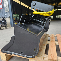 Mini-excavatrice MS01, godet hydraulique inclinable à double cylindre, godet de nivellement à angle réglable pour Kubota