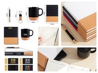 Juego de Tazas de Cerámica con Base de Corcho Sostenible, Taza de Café Ecológica con Tapa, Logotipo Personalizado, Regalos Corporativos, Recuerdos de Bienestar