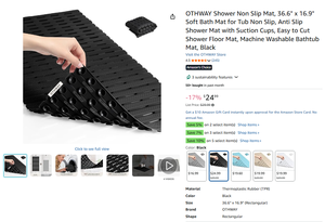 OTHWAY Shower <strong>Non</strong> <strong>Slip</strong> Soft Bath Tub <strong>Non</strong> <strong>Slip</strong> Anti <strong>Slip</strong> Shower Suction Cups Shower Floor <strong>Mat</strong> Machine Washable <strong>Bathtub</strong> <strong>Mat</strong> - Product Image 2
