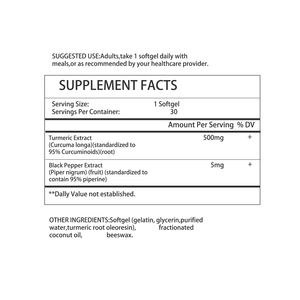 Cápsulas Blandas de Cúrcuma y Curcumina de Marca Privada, Suplemento Dietético, Extracto de Cúrcuma, Apoya la Salud del Corazón, Aumenta la Pérdida de Peso - Product Image 6