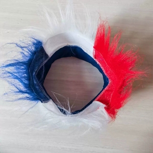 Peluca de Aficionado al Fútbol, Azul, Blanco y Rojo, con Bandera Francesa, para Partidos de Fútbol, Días de Partido, Fiestas, Bares Deportivos, Eventos de Animación y Decoración - Product Image 3