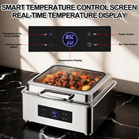 Chauffe-Plat Électrique Moderne en Acier Inoxydable avec Contrôle Numérique Précis et Couvercle en Verre pour la Restauration Commerciale et les Événements