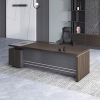Bureau en forme de L de luxe, vente directe d'usine, moderne et exécutif pour la salle du patron, table de bureau en MDF