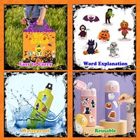 Livres d'autocollants réutilisables personnalisés pour Halloween livre d'activités pour enfants éducation préscolaire apprentissage jouets de voyage faveur de fête d'Halloween