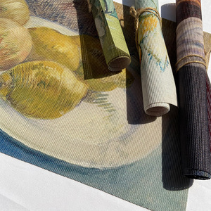 Napperon créatif Western PVC peinture à l'huile et vent imperméable à l'eau plaque Pad Style classique imprimé isolation thermique caboteur - Product Image 5