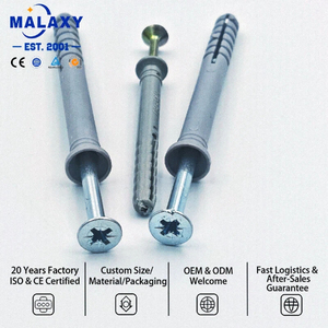 Malaxy en stock, livraison rapide, acier au carbone galvanisé, vis autotaraudeuse à tête fraisée, insert en plastique, cheville d'expansion en nylon - Product Image 2