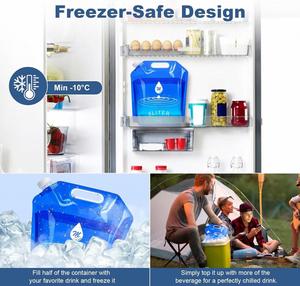 JUB Portable <b>Water</b> <b>Container</b> Bags BPA Free No-Leak Foldable Freezable Plastic 1.3 Gallon Camping Hiking Backpack Fishing Rock - Product Image 4