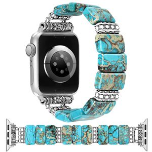 สายนาฬิกาโบฮีเมียสำหรับ Apple Watch ขนาด 38/40/41/42/44/45/49 มม. สำหรับ Apple Watch Series 9/8/7/6/5/4/<span class=keywords><strong>3</strong></span> Ultra สายนาฬิกาหินธรรมชาติ - Product Image 1
