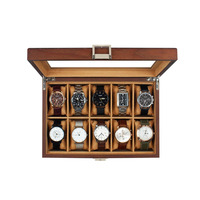 Boîte en bois rectangulaire de luxe grande capacité, faite à la main, avec serrure laser, pour collectionner et présenter, vitrine organisatrice en bois
