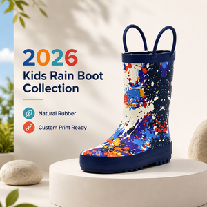 Stivali da Pioggia per Bambini con Altezza Regolabile, Design con Schizzi di <span class=keywords><strong>Vernice</strong></span>, <span class=keywords><strong>in</strong></span> Gomma Impermeabile Antiscivolo per Attività all'Aperto - Product Image 3