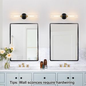 Appliques murales <span class=keywords><strong>de</strong></span> <span class=keywords><strong>salle</strong></span> <span class=keywords><strong>de</strong></span> <span class=keywords><strong>bain</strong></span> noires, dorées, argentées, à câblage direct, en verre transparent et métal, éclairage <span class=keywords><strong>de</strong></span> <span class=keywords><strong>miroir</strong></span> <span class=keywords><strong>pour</strong></span> <span class=keywords><strong>salle</strong></span> <span class=keywords><strong>de</strong></span> <span class=keywords><strong>bain</strong></span>, couloir, chambre à coucher - Product Image 3