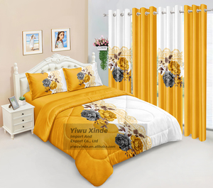 Parures de Lit Florales Chaleureuses Luxueuses pour l'Hiver avec Rideaux Assortis, Ensemble de Couette Gros pour Lit King Size - Product Image 4