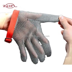 Guantes de malla metálica de grado alimenticio para carnicero, protección de brazo, guantes de malla de alambre de acero inoxidable para carnicero, seguros - Product Image 2