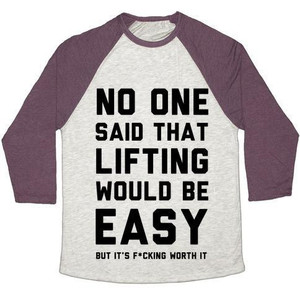 No One Said Lifting Would Be Easy Unisex Tri-Blend <b>Baseball</b> <b>Tee</b> - Product Image 4