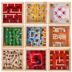 Jeu éducatif en bois pour enfants : labyrinthe, coordination œil-main et puzzle d'équilibre avec billes pour les jeunes enfants - Product Image 3
