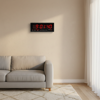 Reloj de Pared Digital con Pantalla Grande, Calendario Electrónico, Temperatura, Fecha y Día para Hogar de Ancianos, Hospital, Vestíbulo