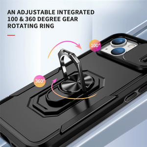 Custodia Magnetica Girevole a 360° per <span class=keywords><strong>iPhone</strong></span> 14 Plus 17 Air 16E 15 14 13 <span class=keywords><strong>12</strong></span> 11 <span class=keywords><strong>Pro</strong></span> Max con Protezione Lente Fotocamera Scorrevole e Anello Supporto - Product Image 4