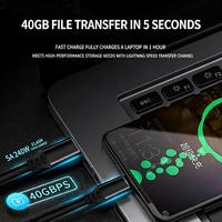 Câble USB4 Type C vers Type C 240W Charge rapide Transfert de données 40 Gbps Sortie vidéo 8K 60Hz Câble de chargeur PD tressé