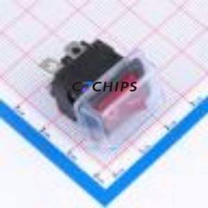 SS21-RBIWG-L02-C Rocker Switch Through hole Component (THT) Switch 21mm 15mm Concave Bend Red - Product Image 1