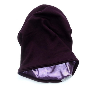 Gorro de punto rosa suave con forro de satén, gorros personalizados bordados, gorros lisos <span class=keywords><strong>para</strong></span> quimioterapia, gorro de satén con etiquetas personalizadas - Product Image 4