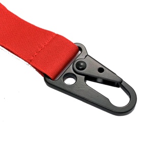 <span class=keywords><strong>Porte</strong></span>-clés <span class=keywords><strong>personnalisé</strong></span> de lanière de <span class=keywords><strong>cou</strong></span> de logo de broderie tissée magique avec le crochet noir d'aigle - Product Image 3