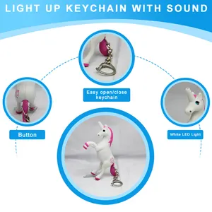 Cartoon Unicorn Led Animal Key Chain Led Keychain Flashlight