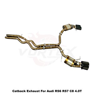 Escape Deportivo Vortex Bespoke de Titanio con Acabado Dorado y Válvula, Compatible con Audi RS6 RS7 C8 4.0T 2016-2025, Sonido Exótico - Product Image 3