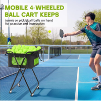 Chariot de transport portable à 4 roues en tissu Oxford pour balles de tennis et de pickleball, capacité 140 ou 175 balles, vente directe usine chinoise, offre spéciale