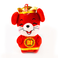 Produits promotionnels pour enfants Vente chaude Jouets en peluche en forme de rat rouge chinois