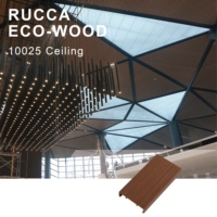 Foshan Rucca Design moderne WPC Composite plafond suspendu étanche 100x25mm bande carreaux plafonds artistiques pour usage résidentiel
