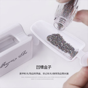 Alat manikur profesional lapisan ganda, alat penyimpanan daur ulang bubuk celup kotak kemasan Pixie kuku untuk kuku DIY - Product Image 4