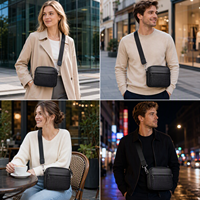 Sac de poitrine portable antivol en PU de haute qualité, sac messager de créateur pour homme, sac bandoulière croisé