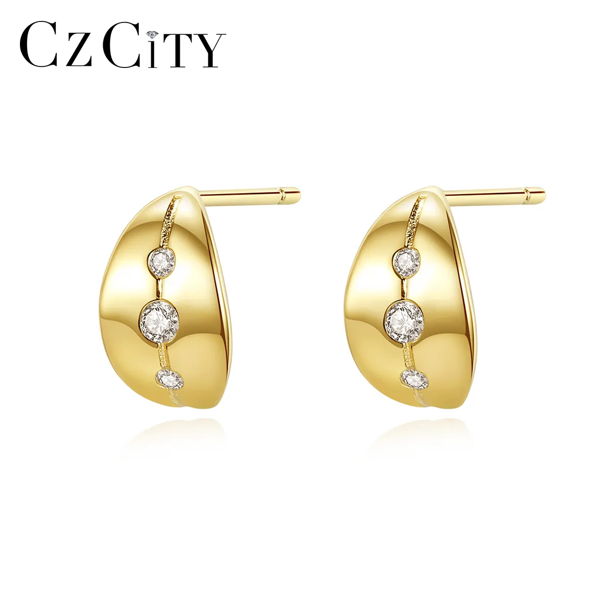 CZCITY — boucles d'oreilles créoles en argent Sterling 925, bijoux élégants pour femmes, à la mode, bijoux de styliste, nouvelle collection 2021