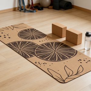 Tapetes de <span class=keywords><strong>Yoga</strong></span> de Corcho y Caucho Reciclables Personalizados con Logotipo en Relieve y Bolsa para <span class=keywords><strong>Yoga</strong></span> - Product Image 5