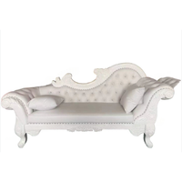 Chaise longue inclinable en bois massif de style européen avec motif rose, canapé-lit décontracté pour chambre à coucher, salon et bureau