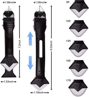 Kit d'outils de finition 3-en-1 en acier inoxydable avec racloir à silicone pour l'élimination du mastic et du coulis
