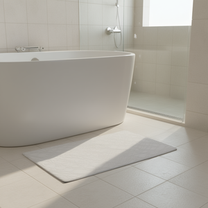 Tappetino da Bagno in Microfibra Rettangolare con Base in Gomma, Design Minimalista in Tinta Unita - Product Image 2