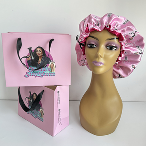 Gorro de <span class=keywords><strong>Dormir</strong></span> de Seda Satén con Logotipo Personalizado, Banda Rizada de Lujo, Doble Capa, Ajustable, <span class=keywords><strong>para</strong></span> Mujer, Gorro de <span class=keywords><strong>Dormir</strong></span> Natural <span class=keywords><strong>para</strong></span> el Cabello, Gorros de Lujo - Product Image 2