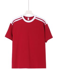 Maglietta estiva a maniche corte da <span class=keywords><strong>donna</strong></span> a marchio retrò americano t-shirt 250g di cotone pesante ampia girocollo a <span class=keywords><strong>mezza</strong></span> <span class=keywords><strong>manica</strong></span> in tinta unita lavorata a maglia - Product Image 5