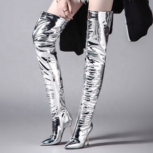 Night Club Fashion Skintight Over Knee High <b>Boots</b> for Women Stiletto Long <b>Boots</b> Special Mirror Leather Sexy Thigh High <b>Boots</b> - Product Image 1