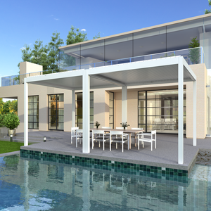 Gazebo Motorizado Impermeable para Piscina con Iluminación LED para Sombra en el Patio - Product Image 3