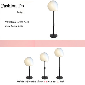 Venta al por mayor 50% Styroform 50% PP cabezas de espuma blancas y negras ajustables gafas de exhibición joyería peluca sombrero - Product Image 4