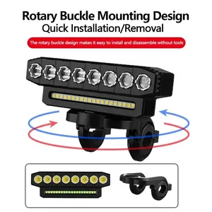 Lampes de <span class=keywords><strong>vélo</strong></span> durables, rechargeables par USB, pour la conduite nocturne en VTT, éclairage puissant avec klaxon, <span class=keywords><strong>équipement</strong></span> de cyclisme - Product Image 6