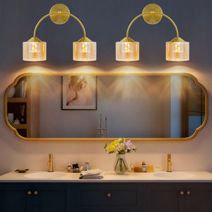 <b>Modern</b> Luxury LED <b>Wall</b> Lamp Gold Iron Crystal Body Milk White Acrylic Lampshade Warm White Home Interior <b>Lighting</b> for Bedroom - Product Image 5